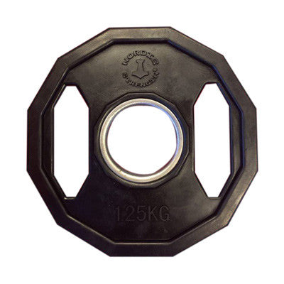 Vægtskive 1,25 kg - 50 mm (12 kantet/sort) på tilbud!