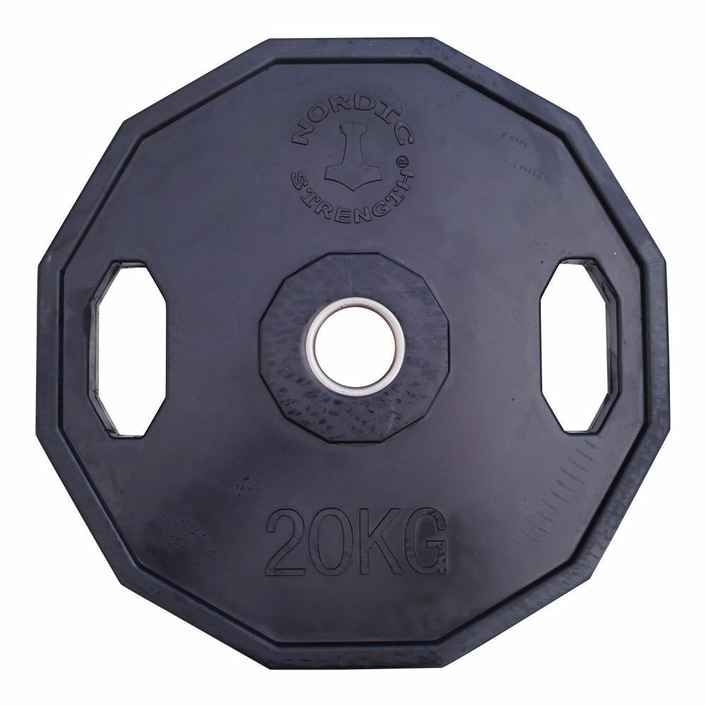 20 kg Vægtskive 50 mm (12-kantet/sort) på tilbud!