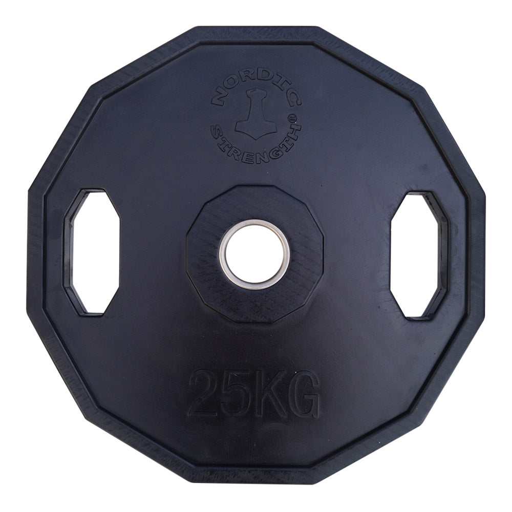 25 kg Vægtskive – 50 mm (12 kantet/sort) Tilbud!