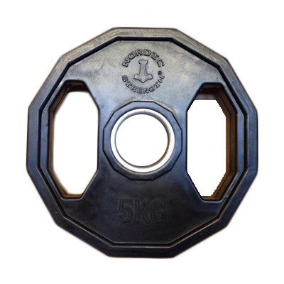5 kg Vægtskive - 50 mm (12-kantet/sort) til Fitness