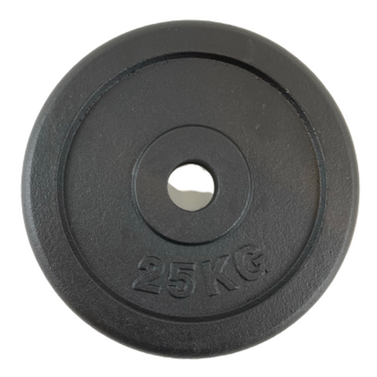 Sort metal vægtskive med greb - 15 kg (udsalg)