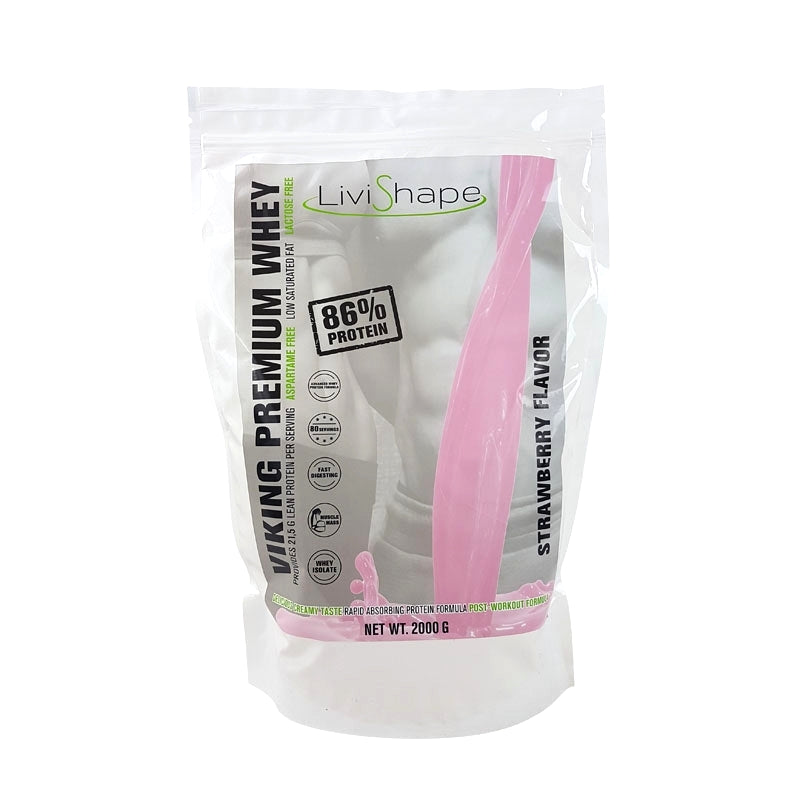 Jordbær Whey Proteinpulver - 2000 g på tilbud!