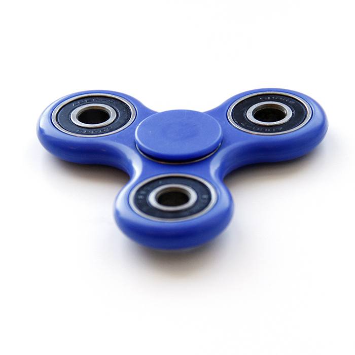 Fidget Spinner (Blå/Sort) – Perfekt til Stressaflastning!