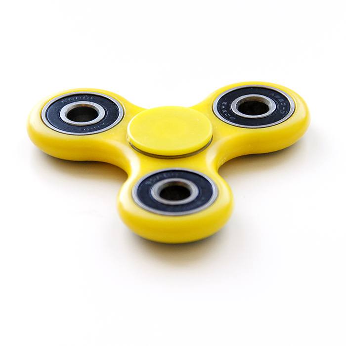 Fidget Spinner (Gul/Sort) - Den Nyeste Dille til Afstressning