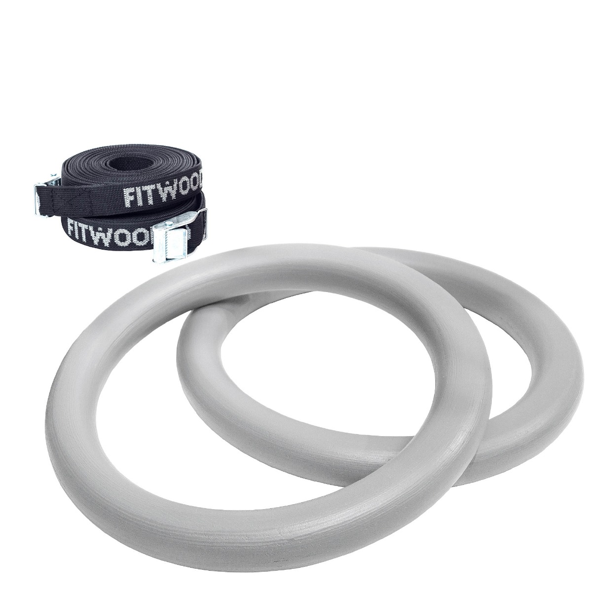 FitWood ULPU MINI Gymnastikringe - Grå og Sort Strop