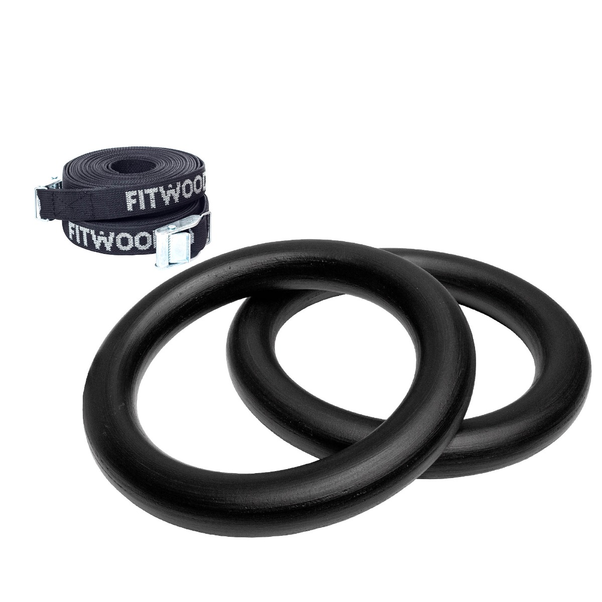 FitWood ULPU MINI Gymnastikringe - Sort Strop Tilbud