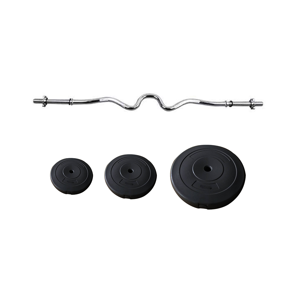 Odin Super Curl Vægtstang 120 cm med 24,5 kg vægtskiver