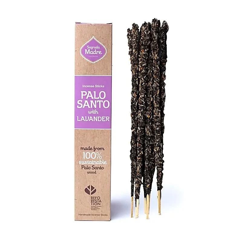 Sagrada Madre Palo Santo-røgelse med lavendel - 8 stk.