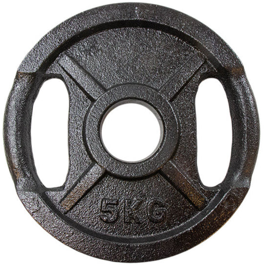 5 kg Vægtskive i sort metal med greb – Træn smartere!