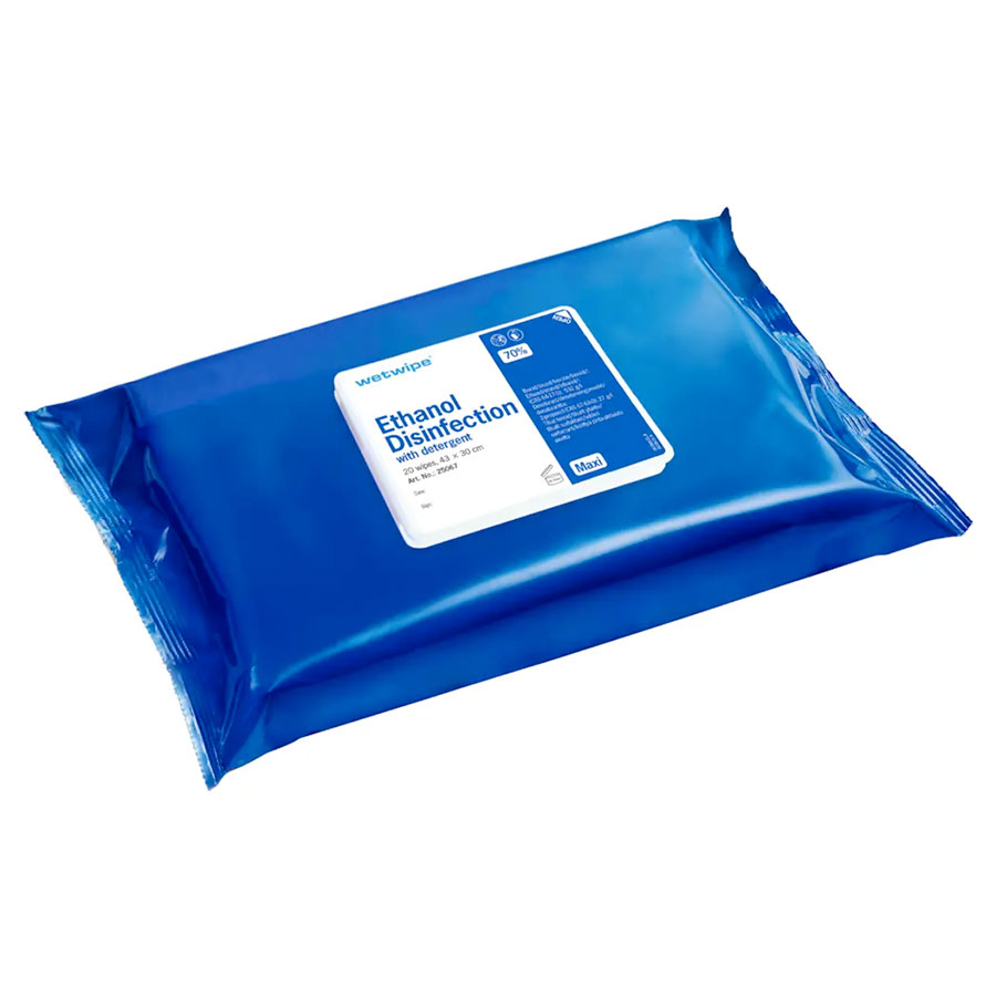 Effektive Desinfektionsklude – Wet Wipe Ethanol 20 stk.